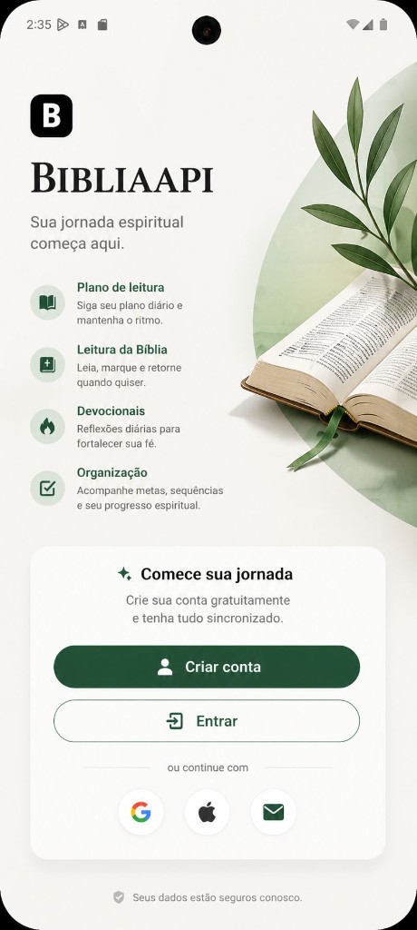 Captura do app BIBLIAAPI na tela de leitura